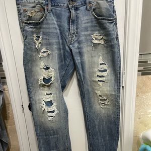 American Eagle 36x30 blue destroyed jeans